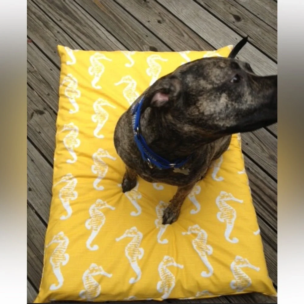For Your Love of Dogs Yellow Seahorse Dog Bed Cover